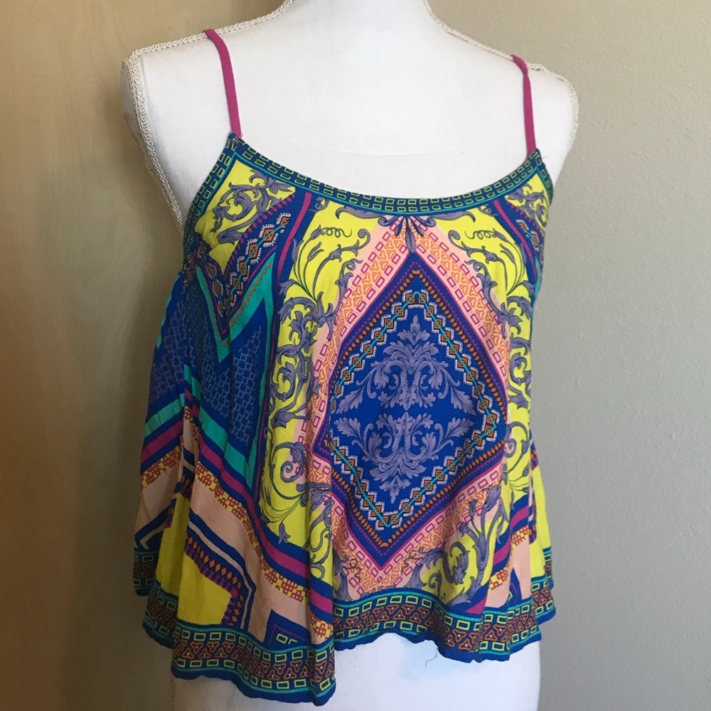 Bright Flowy boho crop top